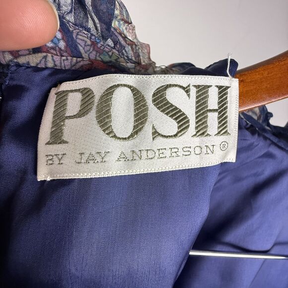 Vintage 70s Paisley Chiffon Maxi Boho Dress | High Neck Ruffle Collar - Picture 9 of 12